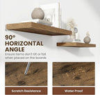 48 Inch Floating Shelves, 12 Inch Deep Floating Shelves for Wall, Floating Shelf with Invisible Brackets, Deep Wall Shelves for Bathroom, Bedroom, Living Room, 1 Pack, Brown