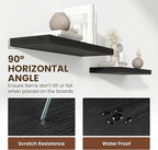 72 inch Floating Shelves for Wall, 12 Inch Deep Floating Shelf, Hanging Shelf with Invisible Brackets, Rustic Wooden Wall Shelves for Bathroom, Bedroom, Living Room,Farmhouse Set of 1,Black