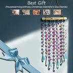 13inch Hanging Crystal Prism Suncatcher Ornament for Christmas Tree Crystal Wind Chimes Colorful Glass Beads Chain Pendant Decorative Mobiles