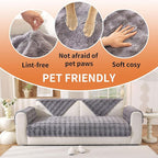 Waterproof Dog Bed Cover Non Slip Couch Cover for Dogs Washable, Dog Couch Cover Protector Faux Fur Pet Couch Covers for Sofa, Couch Covers for 3 Cushion Couch Sofa Pet Friendly (Grey)