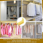 Tandefio Chrome Closet Rod 92 Inch with Oval Closet Rod 6 End Supports for Laundry Room Hanging Clothes Waterproof Shower for Curtains(Gold,2 Sets)