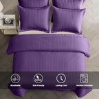 Maple&Stone Quilt Set Twin Size, Purple Lightweight Bedspread Ultrasonic Chevron Pattern Light Coverlet for All Season Comforter Bedding Decor - 2 Piece Twin Bed Cover Sets