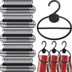100 Pcs Scarf Hanger Plastic Holder Organizer Space Saving Scarf Organizer Clothes Hanger for Scarves Headscarves Clothing Sorting Storing (Black)