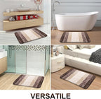 OLANLY Bathroom Rug Set 2 Piece, Soft Absorbent Microfiber Bath Rug Set, Non-Slip, Machine Wash Dry, Plush Shaggy Bath Mats for Bathroom (30"x20"+24"x16", Brown)