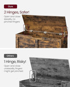 VASAGLE Storage Chest, Storage Bench with 2 Safety Hinges, Farmhouse Style, 15.7 x 39.4 x 18.1 Inches, for Entryway, Bedroom, Living Room, Rustic Brown ULSB061T01