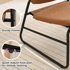 DAICO Modern Accent Chair Waterproof Armless Sling Accent Chairs Comfy Upholstered Side Sitting Chairs with Metal Frame for Living Room Bedroom Balcony Garden, Faux Leather, Camel