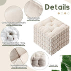 Jerify Floor Pillow Cushions 22 x 22 Inch Round Square Large Meditation Floor Pillow for Classroom Adult Meditation Picnic Party Seating Learning Daycare School (20x20x5',Square,Ivory White)