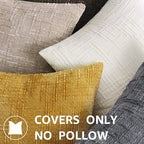 decorUhome Spring Dark Brown Chenille Throw Pillow Covers 18x18 Set of 2 Textured Soft Cozy Slubby Couch Pillow Covers Modern Farmhouse Boho Decorative Pillow Cases for Bed Sofa Living Room