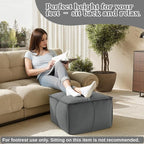 MeMoreCool Stuffed Round Pouf Ottoman Foot Rest, Floor Pouf Foot Stool with Soft Foam Chunk Filling, Small Round Ottoman Footstool Circle Footrest for Living Room
