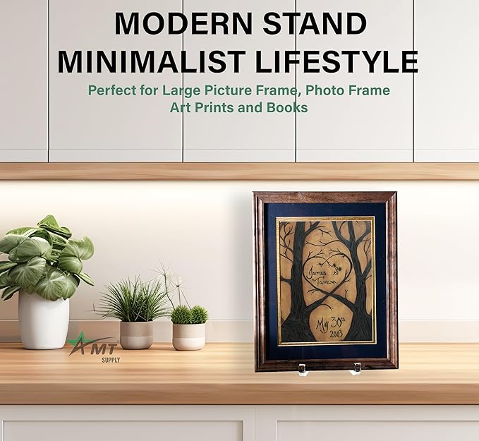AMT 10 Inch Acrylic Plate Display Stand - Holder + Frame, Picture, Decorative Plate, Book, Photo Easel