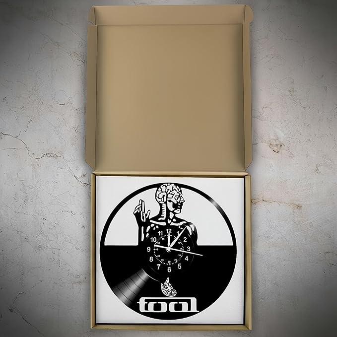 Wall Clock Vinyl Compatible with Tool Band Home Decoration Themed Wall Art Vintage Decoration - Unique Gift Idea for Boys and Girls - Home Wall Decor 30cm Clock Gift