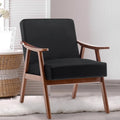 KEIKI Mid-Century Modern Accent Chair with Solid Wood Frame, Wingback Armchair for Living Room Bedroom Home Office Lounge Seating