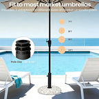 Patio Umbrella Base, 45lbs, Round Cobblestone Concrete Base, Heavy Duty Market Umbrella Stand for Outdoor, Lawn, Deck, Poolside