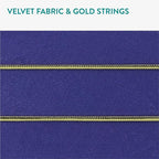 Navaris Fabric Memo Bulletin Board - 12" x 17" Velvet Memory Board for Wall to Display Photo Collages, Pictures, Notes - Includes 6 Push Pins - Dark Blue