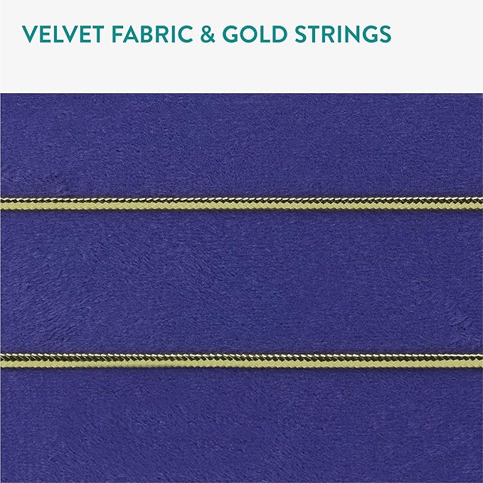 Navaris Fabric Memo Bulletin Board - 12" x 17" Velvet Memory Board for Wall to Display Photo Collages, Pictures, Notes - Includes 6 Push Pins - Dark Blue
