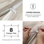 Bedsure Duvet Cover King Size with Fitted Sheet - 4 Pieces Prewashed Polyester Extra Soft Bedding Set, Includes 1 Duvet Cover 104''x90'' with Zipper Closure, 2 Pillow Shams, 1 Fitted Sheet, Linen