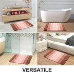 OLANLY Bathroom Rug Set 2 Piece, Soft Absorbent Microfiber Bath Mats and U-Shaped Contour Toilet Rug, Non-Slip, Machine Wash Dry, Plush Shaggy Bath Mats for Bathroom (24"x16"+24"x20", Orange)