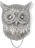 UITWMKTG Silver Animal Head Wall Decor Modern Home Decor Resin Animal Sculptures Wall Mount Vintage Head Wall Art for Living Room Hanging Decoration Owl