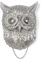 UITWMKTG Silver Animal Head Wall Decor Modern Home Decor Resin Animal Sculptures Wall Mount Vintage Head Wall Art for Living Room Hanging Decoration Owl