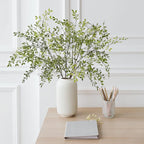 Fake Plants Eucalyptus Stems,Plastics Ficus Stems for Vase Artificial Plants,Greenery Stems Branches for Vase Faux Plants Indoor,Faux Greenery Indoor Vase Fillers for Home Decor（4Pcs Green）