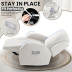 VANSOFY Recliner Chair Covers, 4-Pieces Stretch Recliner Cover Jacquard Soft Reclining Chair Slipcover Furniture Protector with Elastic Bottom for Lazy Boy Recliner(Porcelain White)