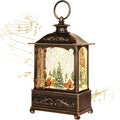 Christmas Lantern, Lit Christmas Snow Globe Lantern-with USB+ Music Christmas Water Lantern Snow Globe Portable Creative Cute Christmas Decorations and Charming Gifts(Forest House
