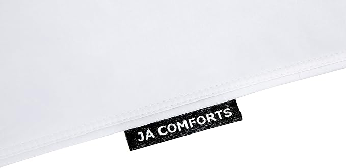 JA COMFORTS Goose Feather Down Bed Pillows (2 Packs)- King(20IN×36IN), High Fill Weight, Double-Layer Downproof Fabric Design, Goose Down Filling, 600 Thread Count,100% Cotton Cover, White