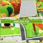 Kids Rug Play Mat for Toy Cars, 39.4" × 59" Farm Life Road Traffic for Playroom Kids Car Road Rugs Village Map Play Mat Non-Slip Washable Play Rug for Toddlers Boys Room Family Tummy Time Playtime