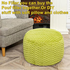 Asuprui Fur Ottoman Stool Unstuffed Footstool Cover Floor Pouf Foot Rest 20x20x12 Inches Round Poof Seat Floor Bean Bag Chair Foldable Floor Chair Storage for Living Room Bedroom Green Pouf Cover