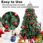 Red & Green 1.6" Small Christmas Balls Christmas Tree Decoration Ornaments Shatterproof Hanging Balls for Birthday Halloween Holiday Wedding Decorations Set of 24pcs