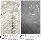 HORIMOTE HOME Quilt Set Twin Size Beige Bedspread, Modern Style Quilted Clouds Pattern Soft Coverlet Set Lightweight Microfiber Quilted Bedspread for All Season, Includes 1 Quilt and 1 Pillow Sham