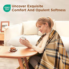 Sophia & William Throw Blanket for Couch Sofa(50x60 Inches) - Reversible Fluffy Soft Blanket, Gifts for Women, Yellow
