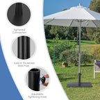 HAPPYGRILL 20” Patio Umbrella Base, 35 LBS Square Outdoor Market Umbrella Base Stand with 4 Adjustable Footpads, 1.6”/1.9” Adapters, Tightening Knob, Quick Setup, Weather-proof Umbrella Holder
