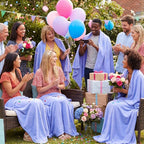 Tinideya 6 Pcs Flannel Fleece Throw Blanket Bulk 50 x 60 Inch Soft Fleece Blanket Warm Throw Blankets Coral Blankets for Couch Sofa Home Wedding Gifts Season (Blue Purple)