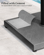 45lbs Patio Umbrella Base - Heavy Duty Outdoor Patio Market Umbrella Stand for Deck, Poolside, Balcony, Wind-Resistant Design, Grey