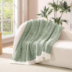 WRENSONGE Throw Blanket Cationic Dyeing Green Soft Cozy Fluffy Warm Hand Made Throw Blankets for Couch, Sofa, Chair, Bed, Camping, Picnic, Travel Lightweight Bed Blanket - 50"x60"