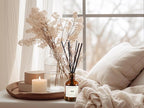WEALD TRIBE Flower Reed Diffuser Set Vanilla Cinnamon Scent for Bathroom Air Fresheners | 4.0 fl oz Essential Oils with Sticks Home Fragrance Defusers | House Bedroom Office Shelf Decor & Gift