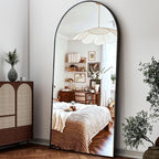 41"x81" Extra Large Arched Full Length Mirror - Leaning Mirror Arch Wall-Mounted Mirrors - Aluminum Alloy Frame Modern Simple Home Decor - for Living Room Bedroom Cloakroom