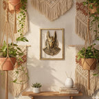 JJALIGHTS Animal Heads Wall Decor Anubis Resin Sculptures Anubis the Jackal-headed God Wall Hanging Decoration Imitation Copper vintage Wall Sculpture for Living Room Bedroom Office