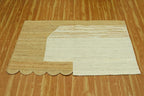 Scalloped Edge Rug, Hand Woven Natural Jute Area Rug, 5x5 Ft Square Beige & Brown Braided Kilim Rugs for Living Room, Kitchen, Entryway, Farmhouse