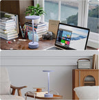 2 Pack Rechargeable Cordless Table Lamps, Portable 5000mAh Outdoor Table Light, 3 Color Stepless Dimming LED Table Lamp with Memory Function, for Home/Dinner/Patio/Restaurant.(Light Purple)