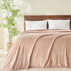 NEWCOSPLAY Super Soft Throw Blanket Taupe Premium Silky Flannel Fleece Leaves Pattern Lightweight Bed Blanket All Season Use (Taupe, Throw(50"x60"))