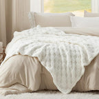 Bedsure GentleSoft White Twin XL Blanket for Bed - Super Soft Cozy Fleece Blankets for Women, Cute Throws for Girls, Dorm Room Essentials for Girls Teens Back to School, 66x90 Inches