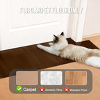 Uross Carpet Protector for Pets -3.6FT Brown Round Corner Plastic Carpet Protector, Under Door Cat Carpet Protector for Doorway, Anti Cat Scratch Carpet Protector Mat, Stop Cats from Scratching Carpet