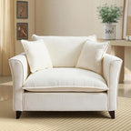 ERYE Modern Chenille Upholstered Accent Chair Wider Seat Leisure Cushion Armchair with 2 Pillows and Removable Cover for Home Apartment Office Living Room Bedroom