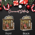 Personalized Barber Shop Christmas Ornament 2025, Flat Acrylic Custom Name Ornament, for Hairdresser, Stylist Keepsake, Hair Salon Tree Decoration