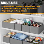 SpaceAid Drawer Organizer Clothes, 12 Pack Dresser Organizer Bins for Nursery, Closet Organization and Storage Dividers for Clothing, Baby Clothes, Underwears, Socks (Grey)