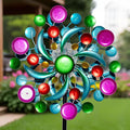 360° Wind Spinners Outdoor with Solar Lights Colorful Dots Garden Decor Yard Lawn Art Decor for Patio Kinetic Windmills 60.63'' H x 13.38'' Dia Unique Gifts for Friends and Family