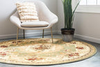 Rugs.com Chateau Collection Rug - 5 Ft Round Green Medium Pile Rug