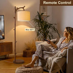 OYEARS Retro Farmhouse Floor Lamp for Living Room with Remote Rustic Standing Lamps Tree Trunk Deco Modern Country Vintage Wood Floor Lamp（Brown,Bulb Included）